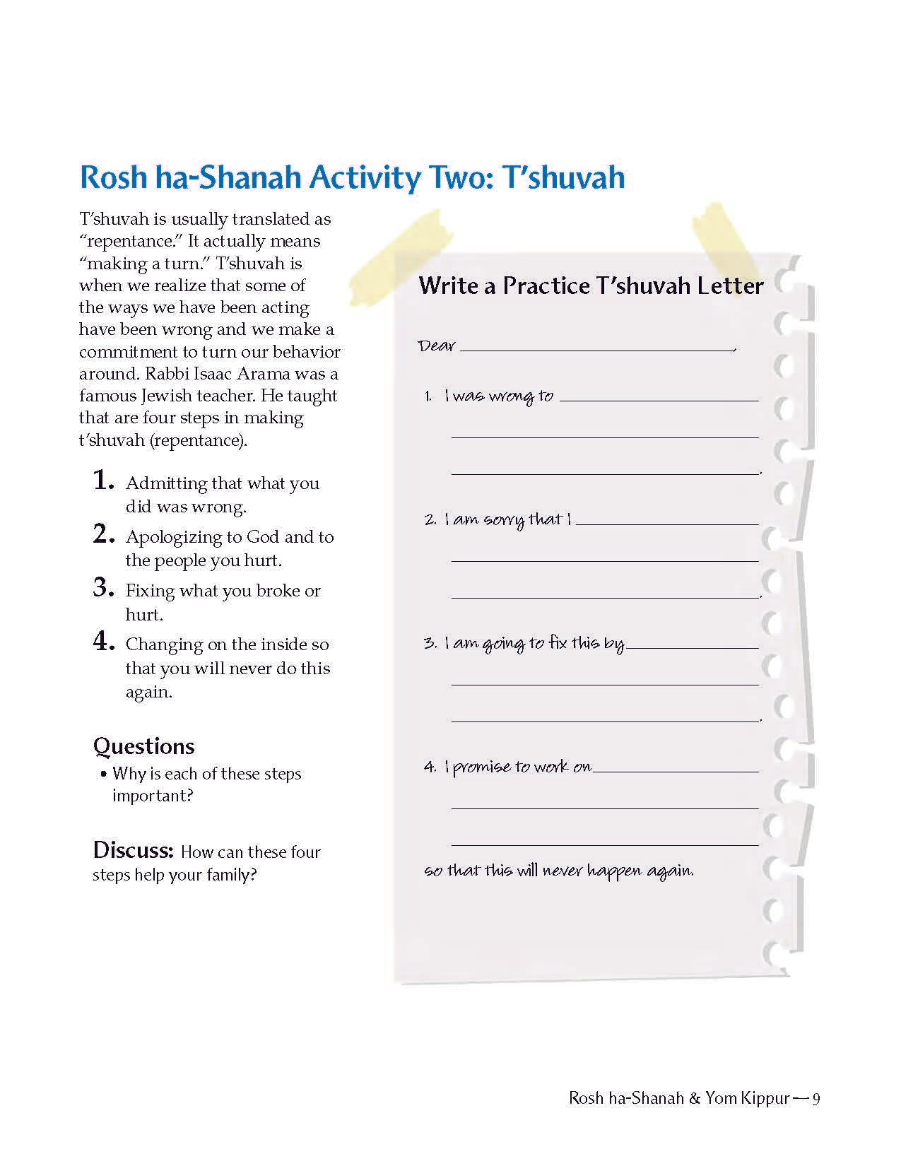 Experiencing the Jewish Holidays Parent Book