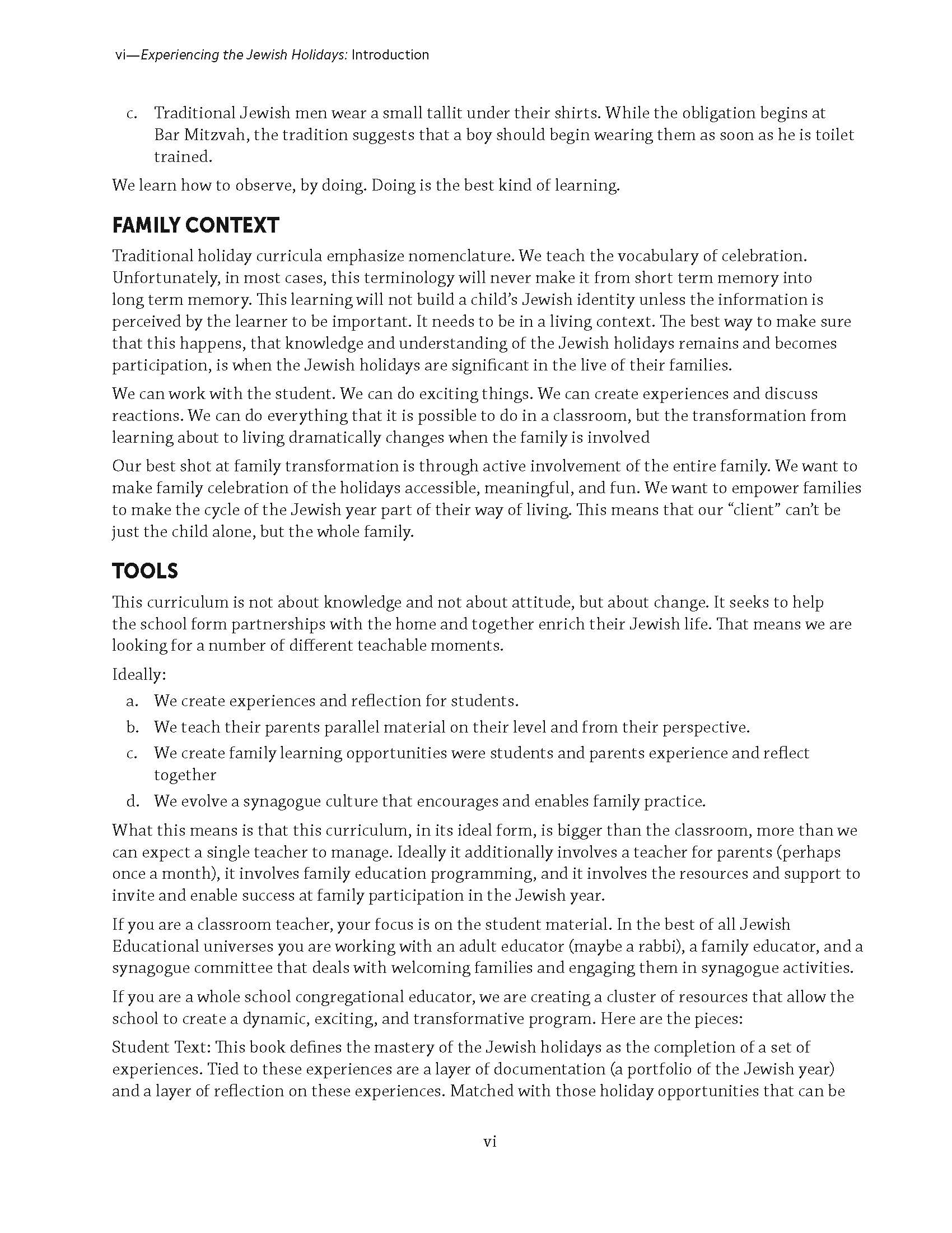 Experiencing the Jewish Holidays Teacher Guide
