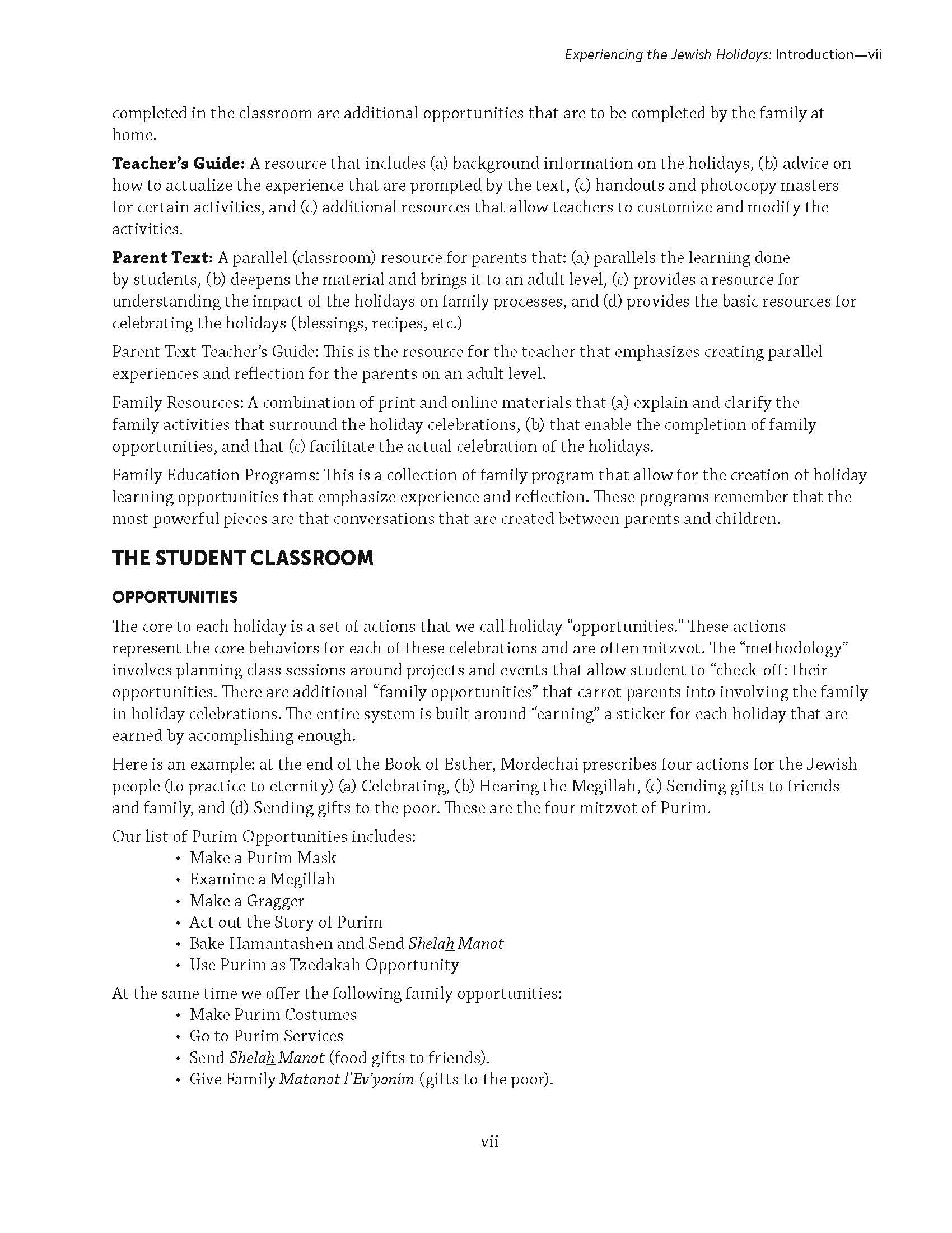 Experiencing the Jewish Holidays Teacher Guide