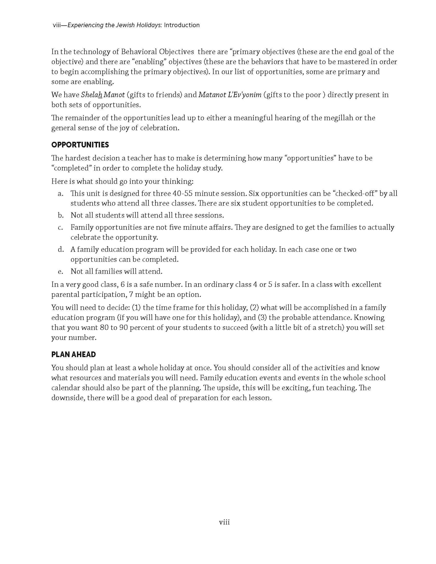 Experiencing the Jewish Holidays Teacher Guide