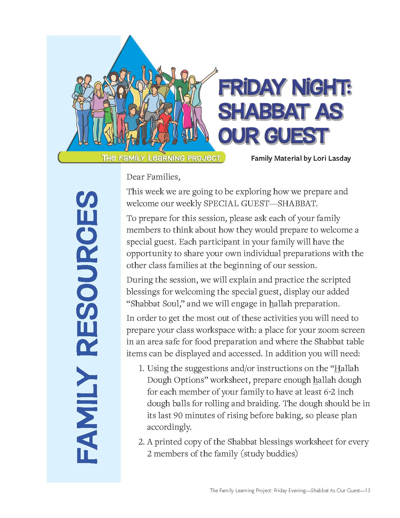 Family Learning: Friday Evening—Shabbat As Our Guest