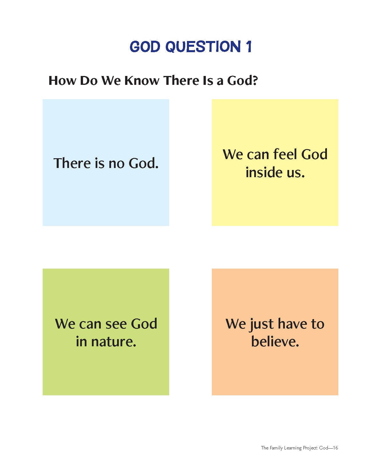 Family Learning Project: God