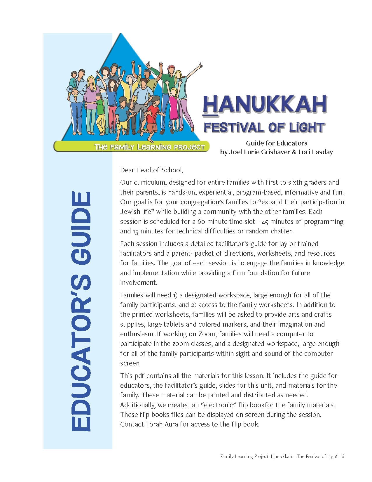 Family Learning Project: Hanukkah—Festival of Light educational guide for families.