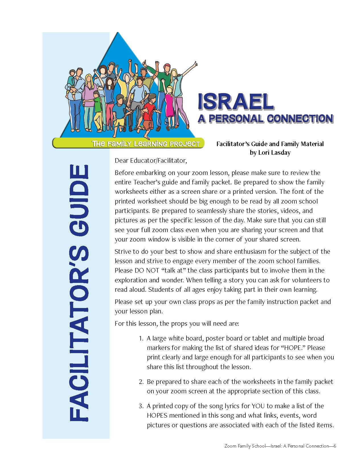 Family Learning Project: Israel—A Personal Connection