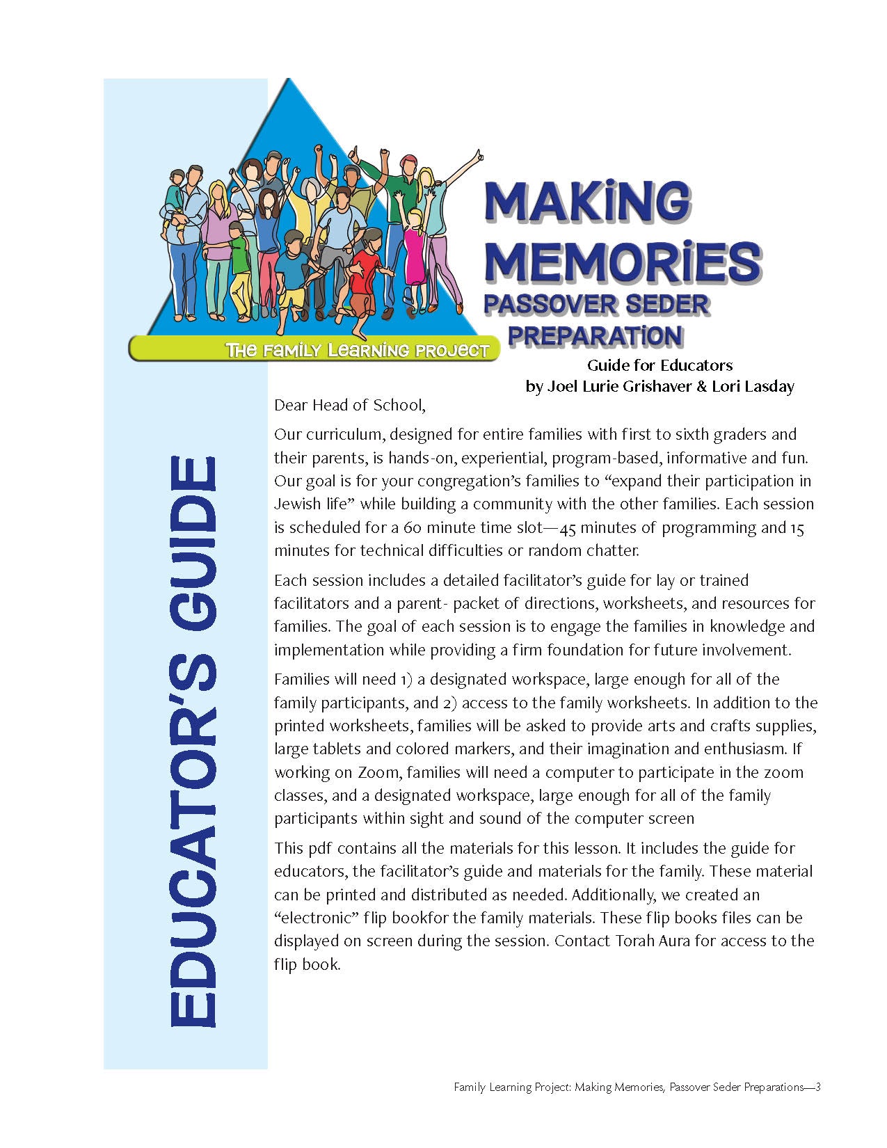 Family Learning Project: Making Memories: Passover Seder Preparations