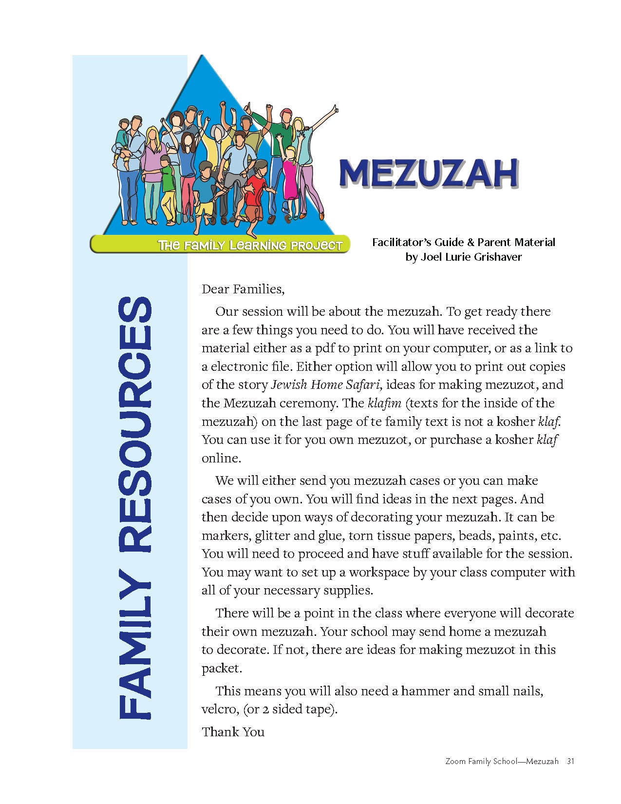 Family Learning Project: Mezuzah