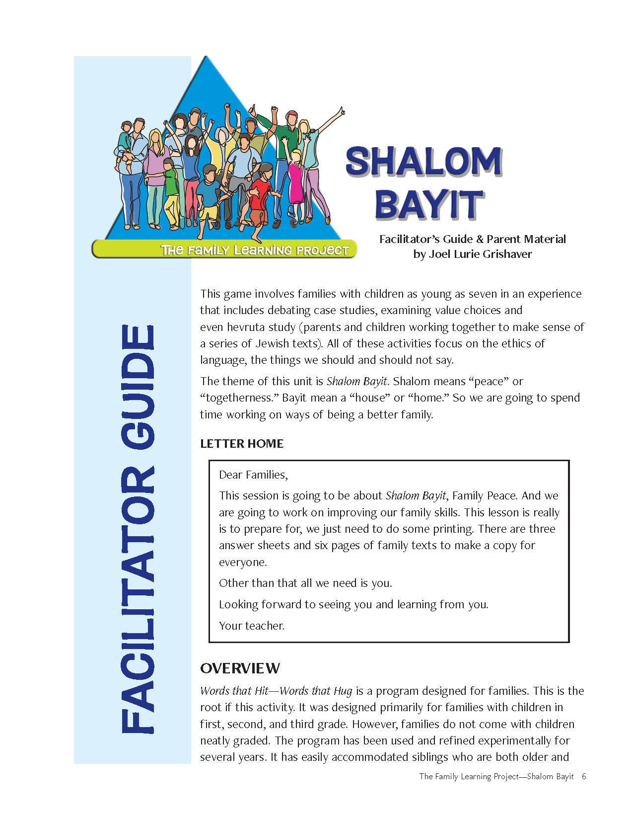 Family Learning Project: Shalom Bayit