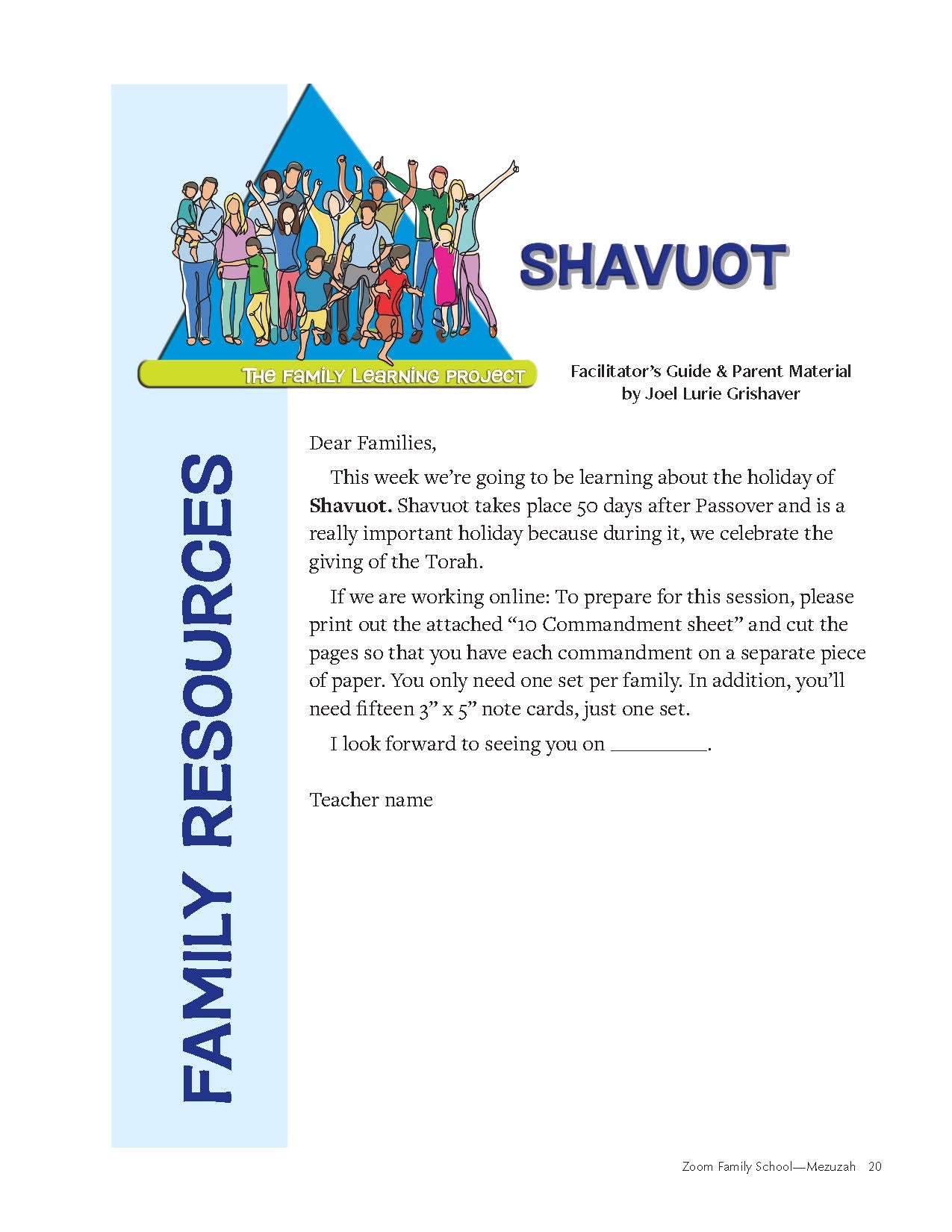 Family Learning Project: Shavuot