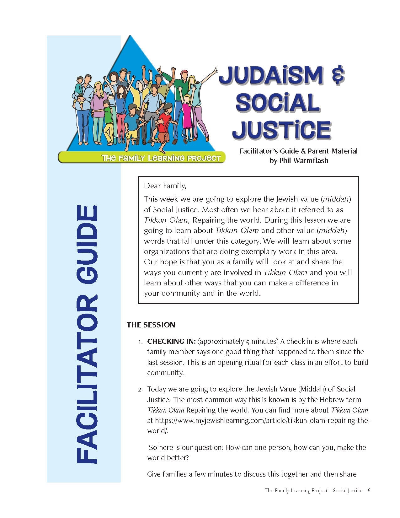 Family Learning Project: Judaism & Social Justice facilitator guide.