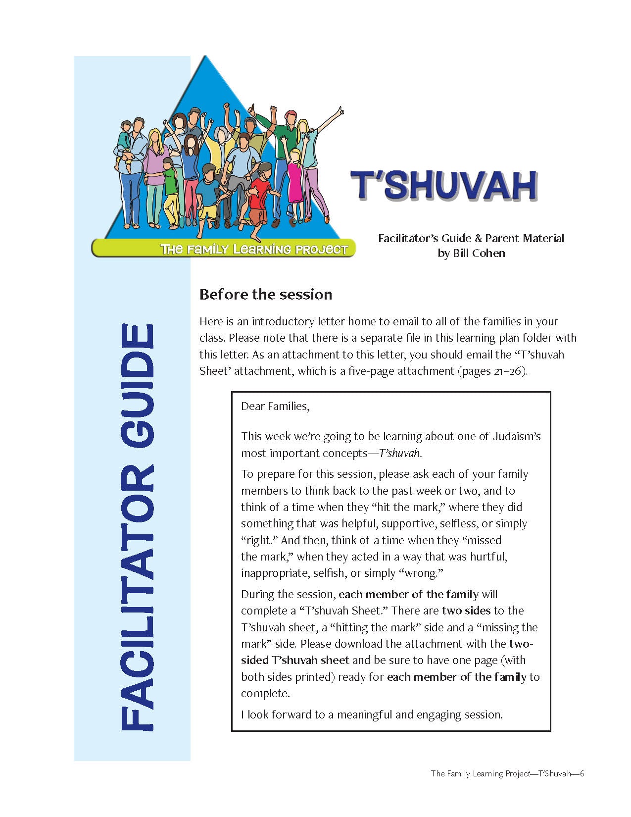 Family Learning Project: T'shuvah