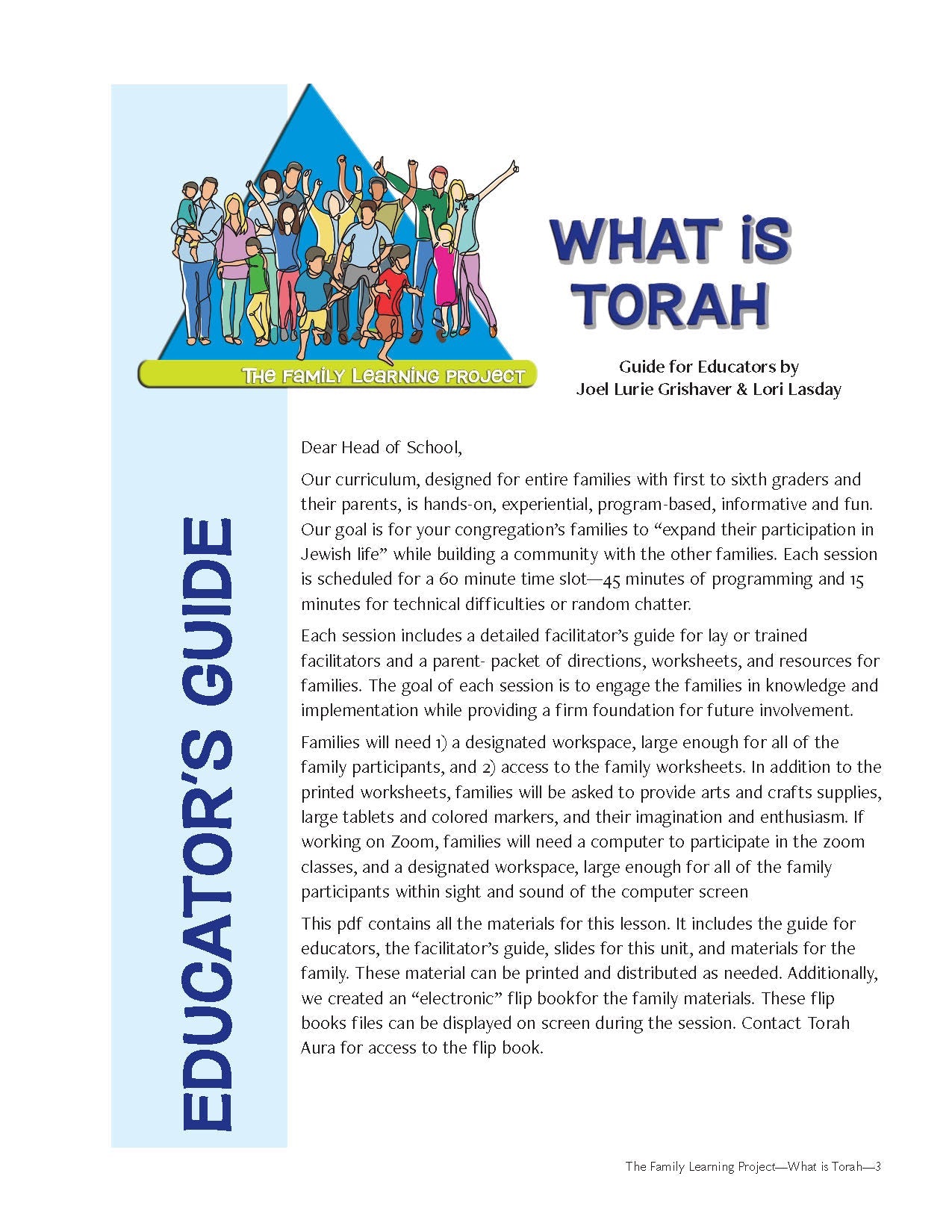 Family Learning Project: What is Torah? Educator's Guide cover.