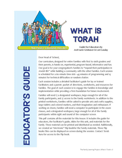 Family Learning Project: What is Torah? Educator's Guide cover.