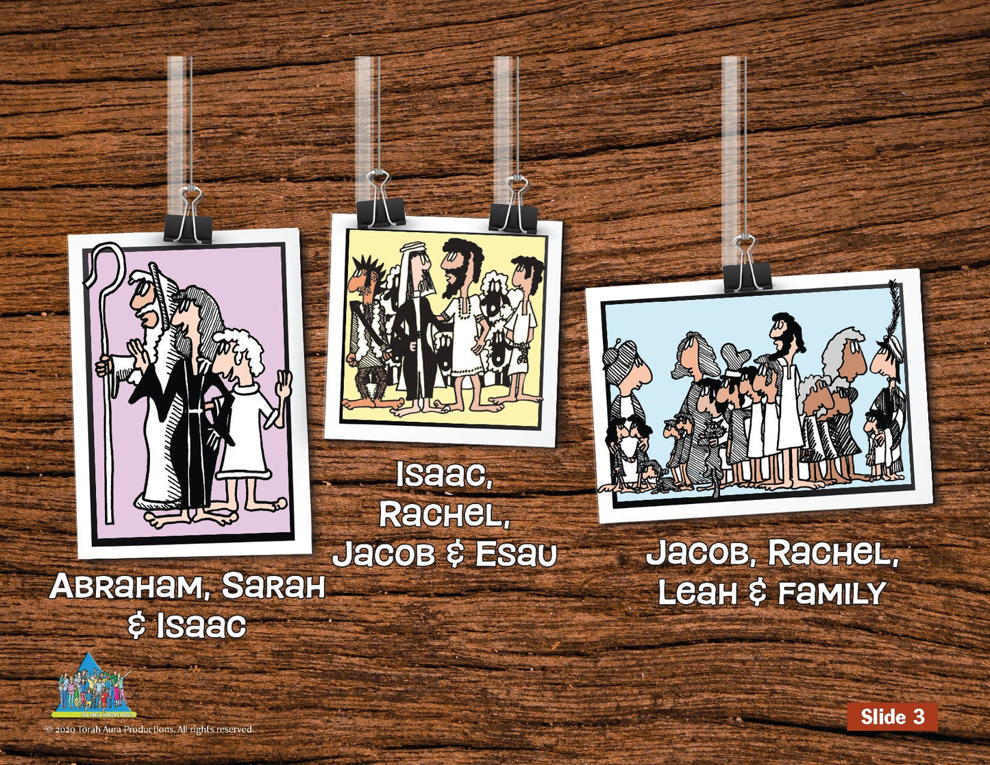 Family Learning Project: Illustrated Torah lessons featuring Abraham, Sarah, Isaac, and Jacob's family.