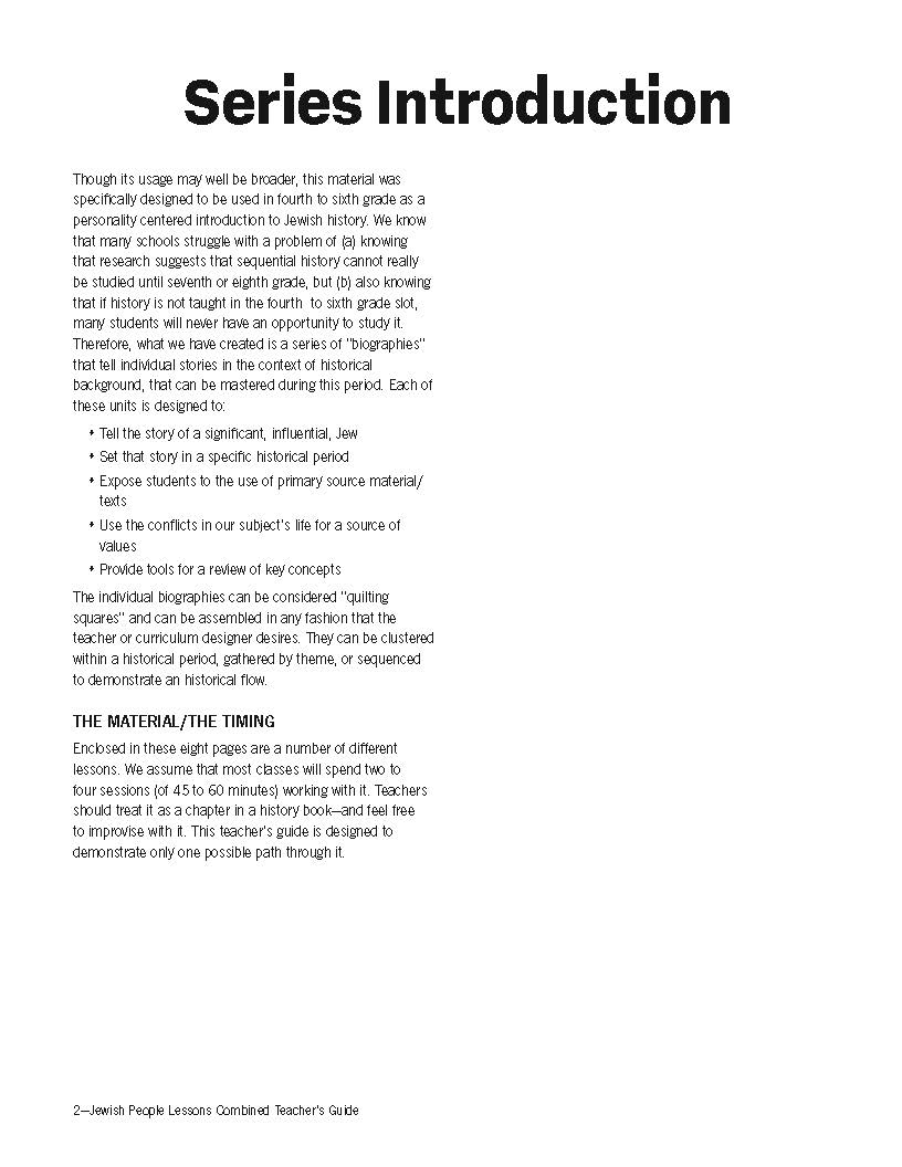 Jewish People: Teachers' Guide to all Units