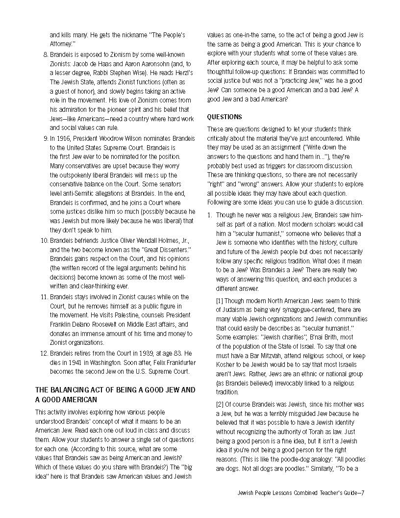 Jewish People: Teachers' Guide to all Units