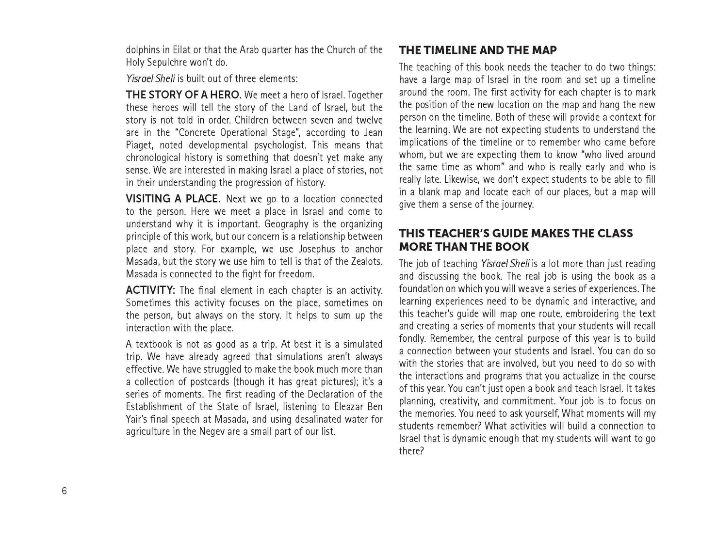 Yisrael Sheli: My Israel People and Places Teacher Guide