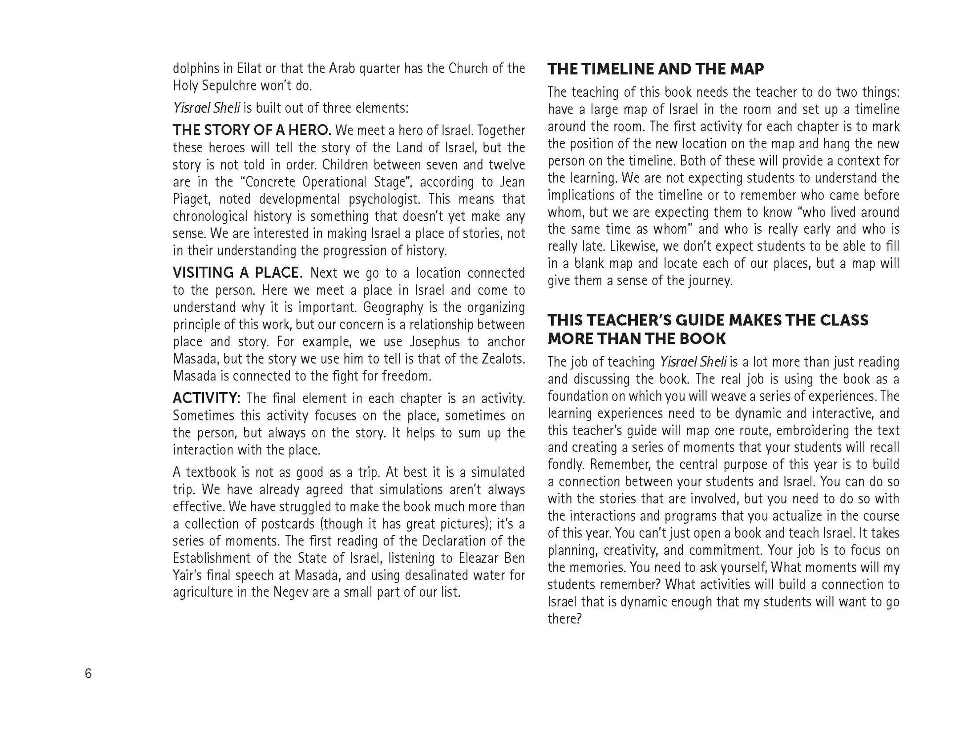 Yisrael Sheli: My Israel People and Places Teacher Guide