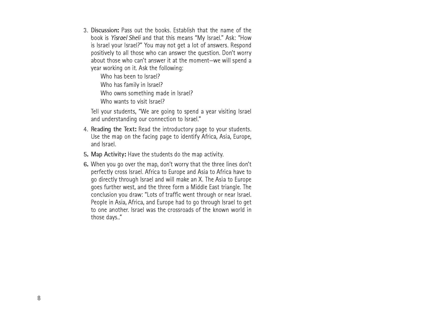 Yisrael Sheli: My Israel People and Places Teacher Guide