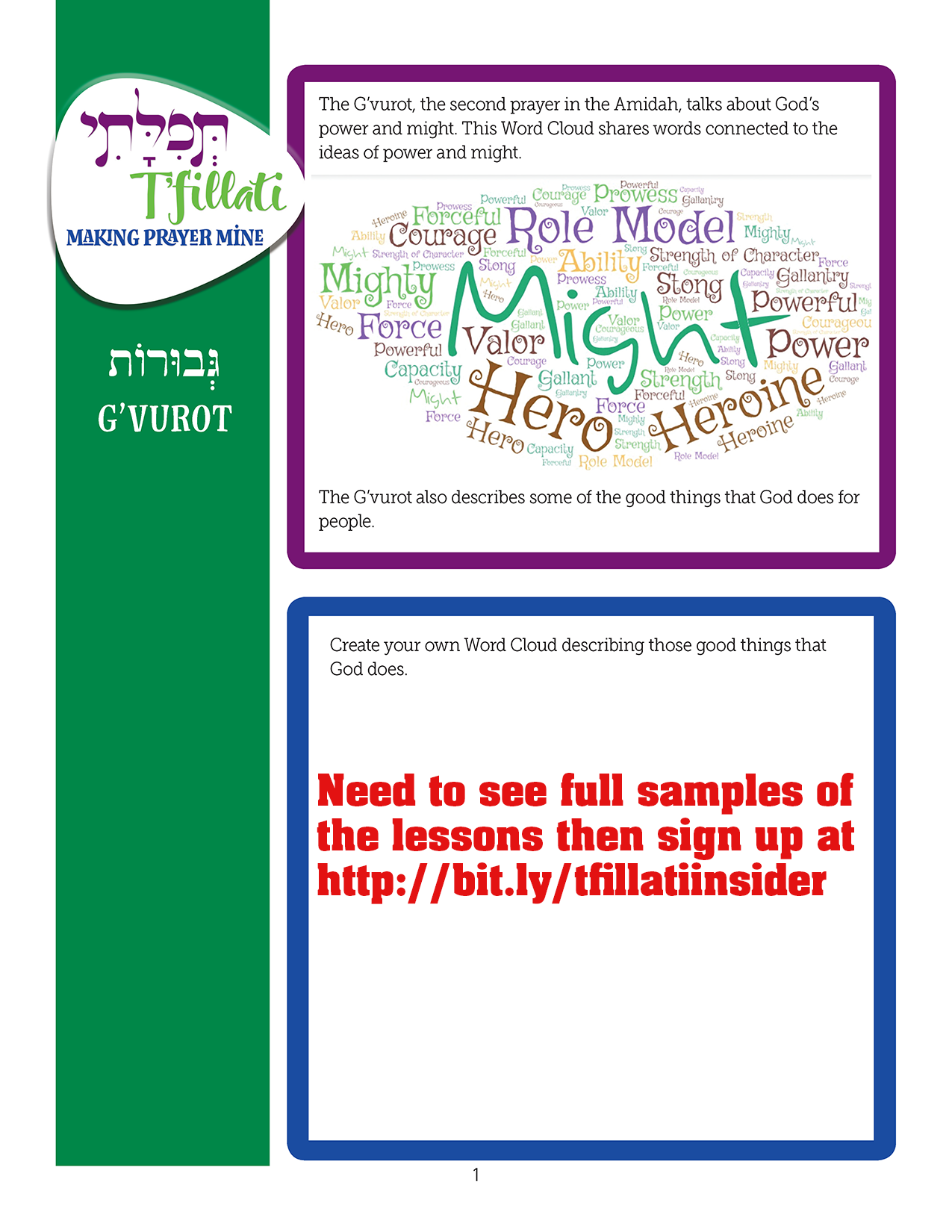 T’fillati—Making Prayer Mine: Gevurot