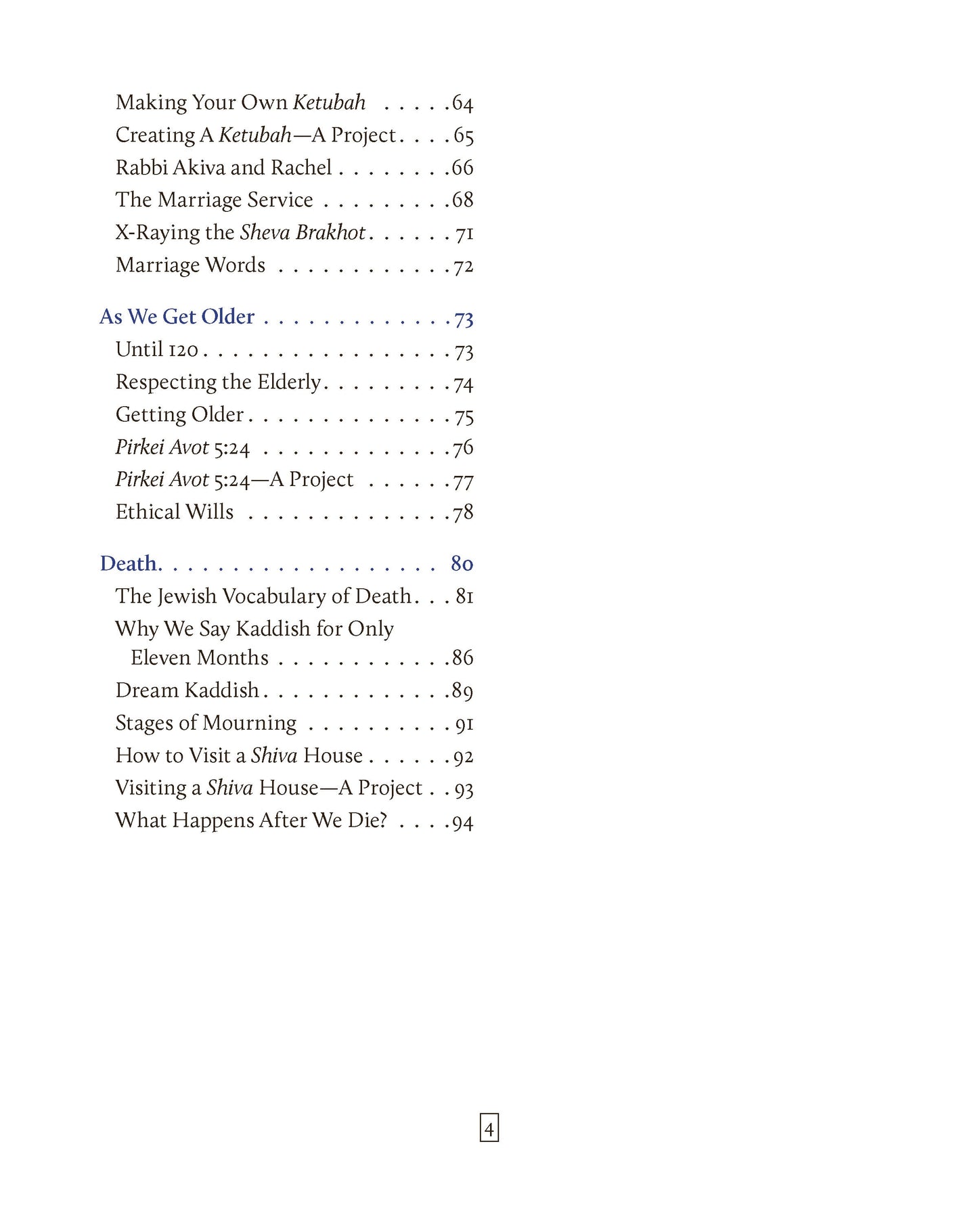 The Circle of Jewish Life textbook second edition contents page for grades 4-7.