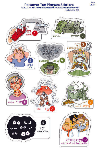 Passover Ten Plagues Stickers