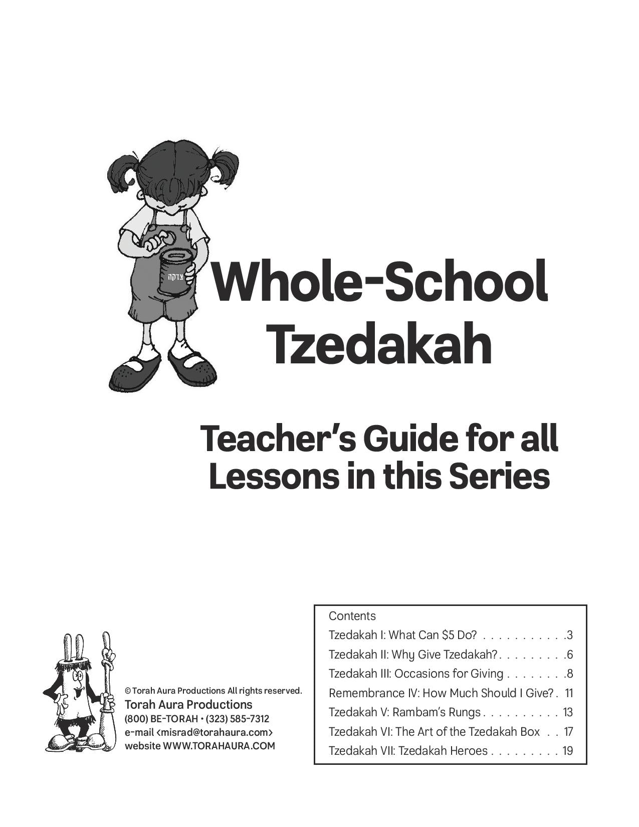 Whole School Tzedakah Teacher's Guide