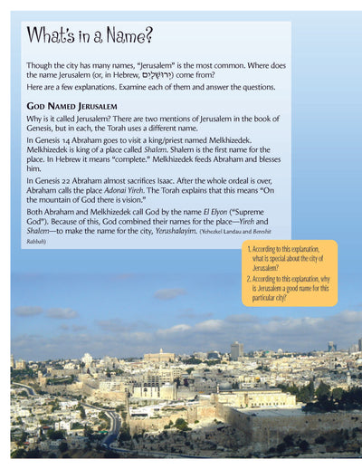 Whole School Israel 7: Jerusalem, the Holy City