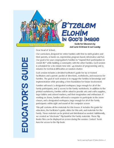 Family Learning Project: B'Tzelem Elohim—In God's Image