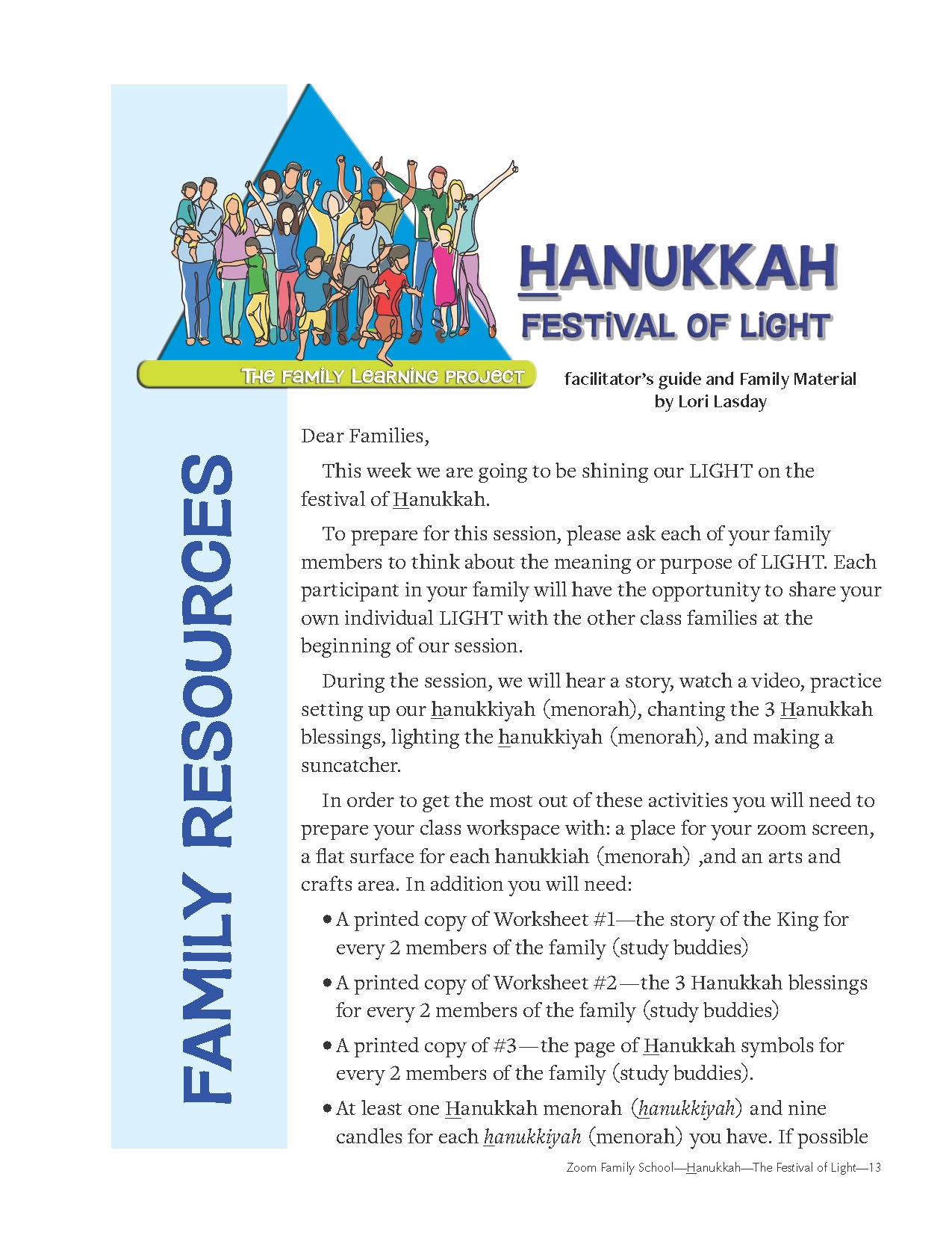 Family Learning Project: Hanukkah—Festival of Light